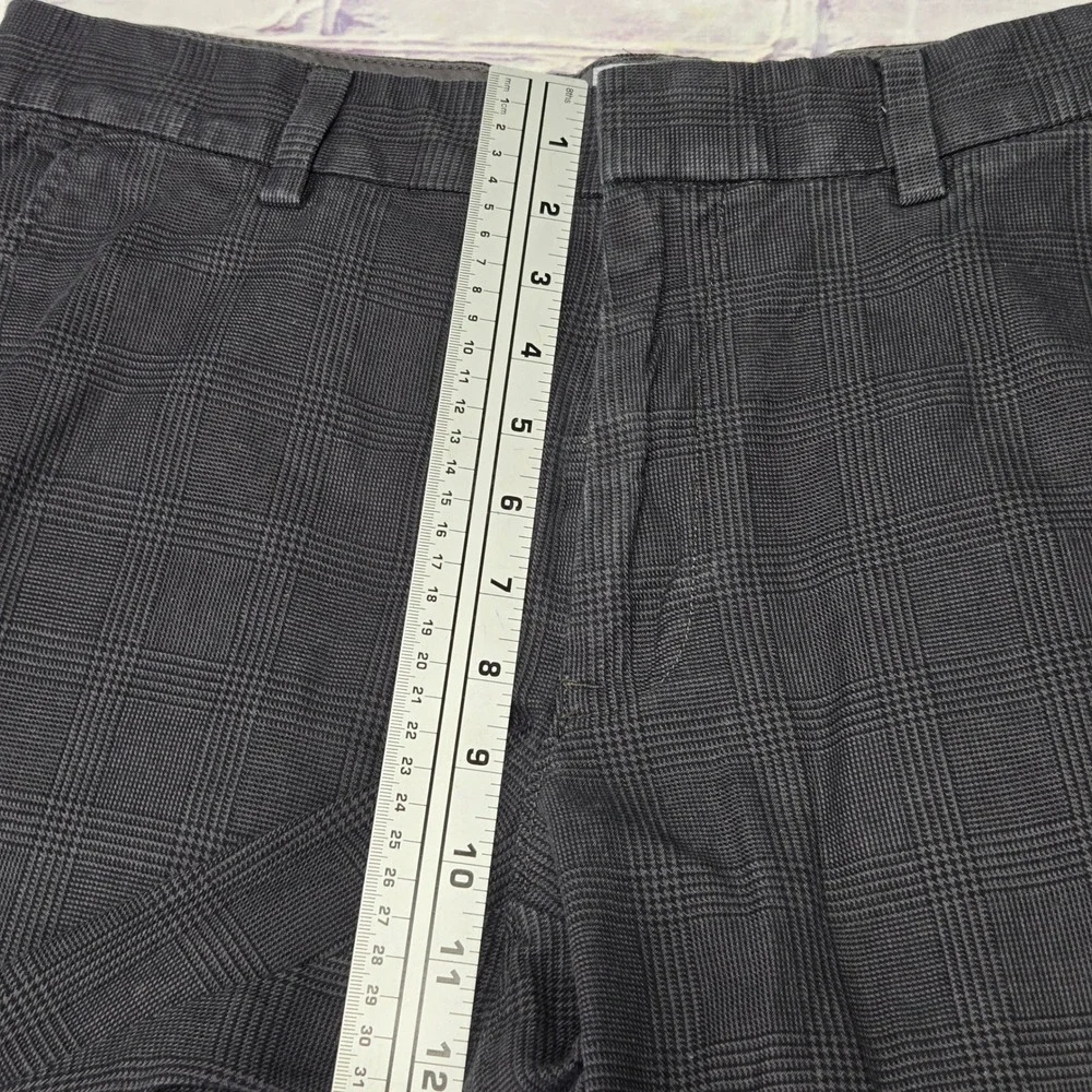 Gap Straight Fit Pants Black Grey Plaid Cotton Glen Check Trousers Mens 33x30